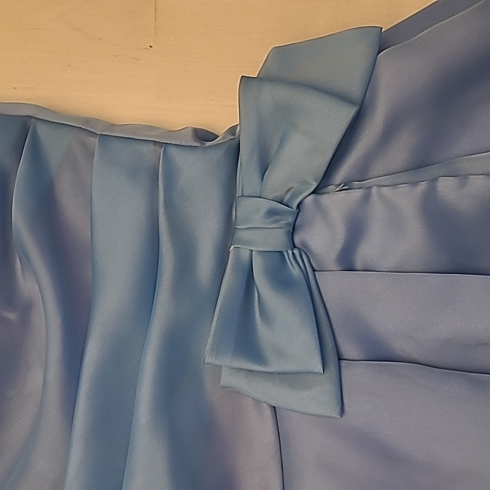 VTG 1950s Handmade Fit n' Flare Layered Blue Short Sleeved Cocktail Dress - Picture 3 of 17